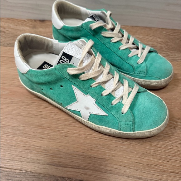 Golden Goose Shoes - Golden Goose Green and White Sneakers